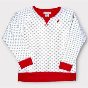 TBBC Beaufort Bonnet Company Polka Dot Microdot Logo Crewneck Pullover Girls 10